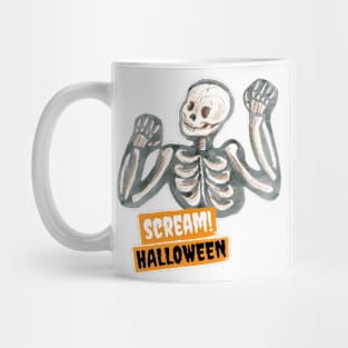 Scream Halloween Skeleton Mug